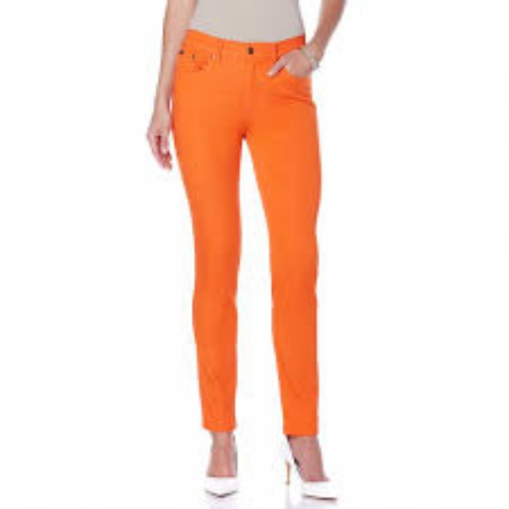 DG2 Diane Gilman Orange SuperStretch Jeans Sz 14T